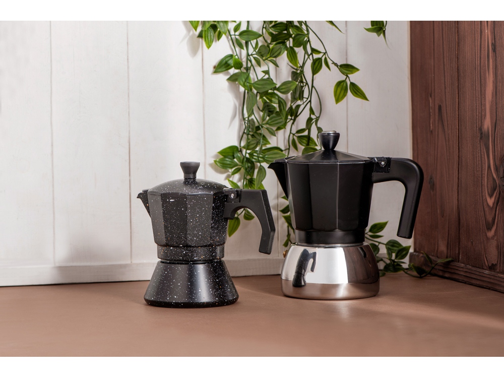 Гейзерная кофеварка Arabica, 300 мл (черный, серебристый)