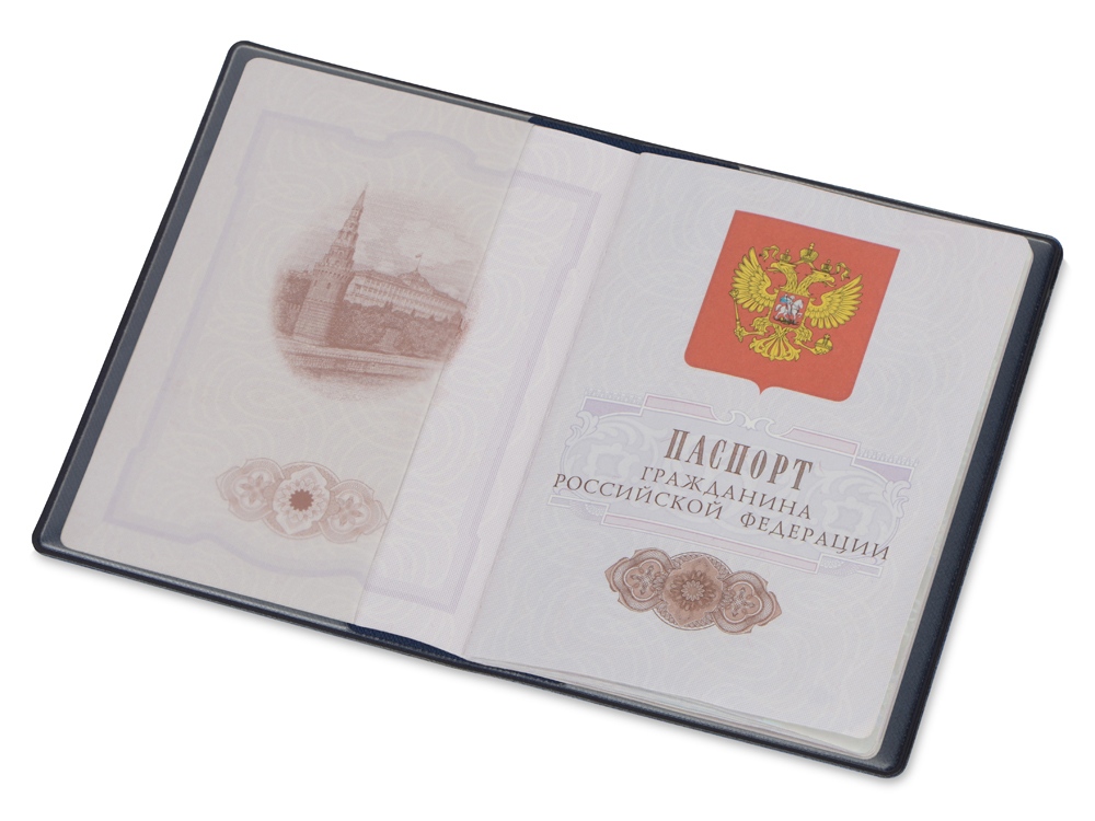 Классическая обложка для паспорта Favor, синяя, синий