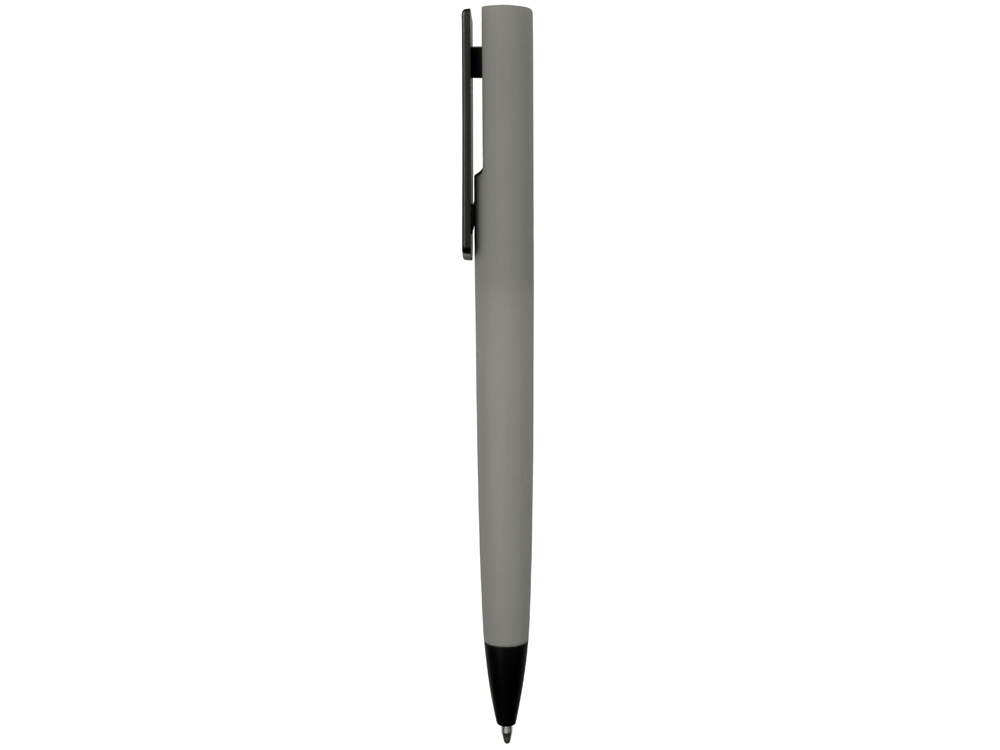 Ручка пластиковая soft-touch шариковая Taper, серый/черный, серый, черный