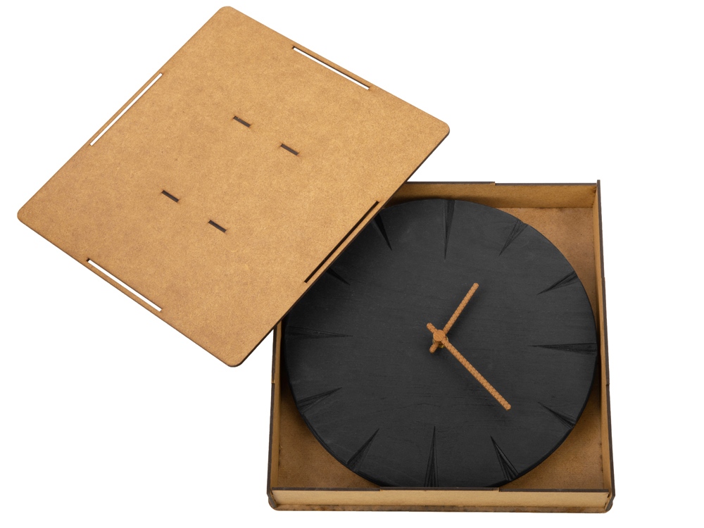 Часы деревянные Helga, 28 см, черный