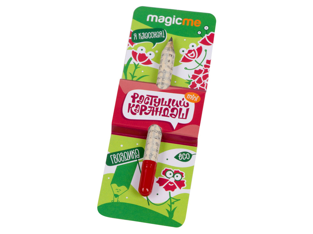 Растущий карандаш mini Magicme (1шт) - Гвоздика, серый, красный