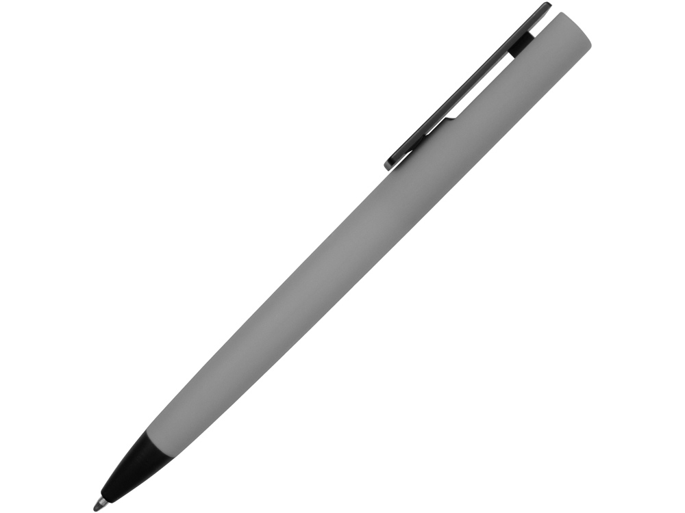 Ручка пластиковая soft-touch шариковая Taper, серый/черный, серый, черный