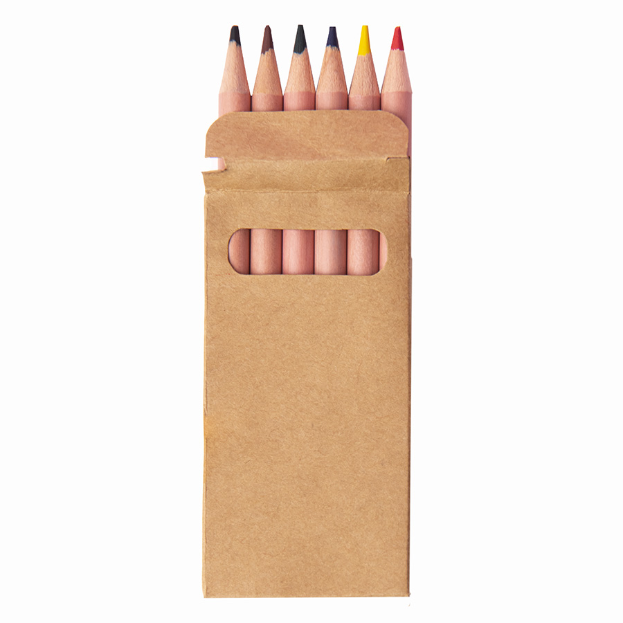 Цветные карандаши мини TINY,6 цветов, дерево, картон