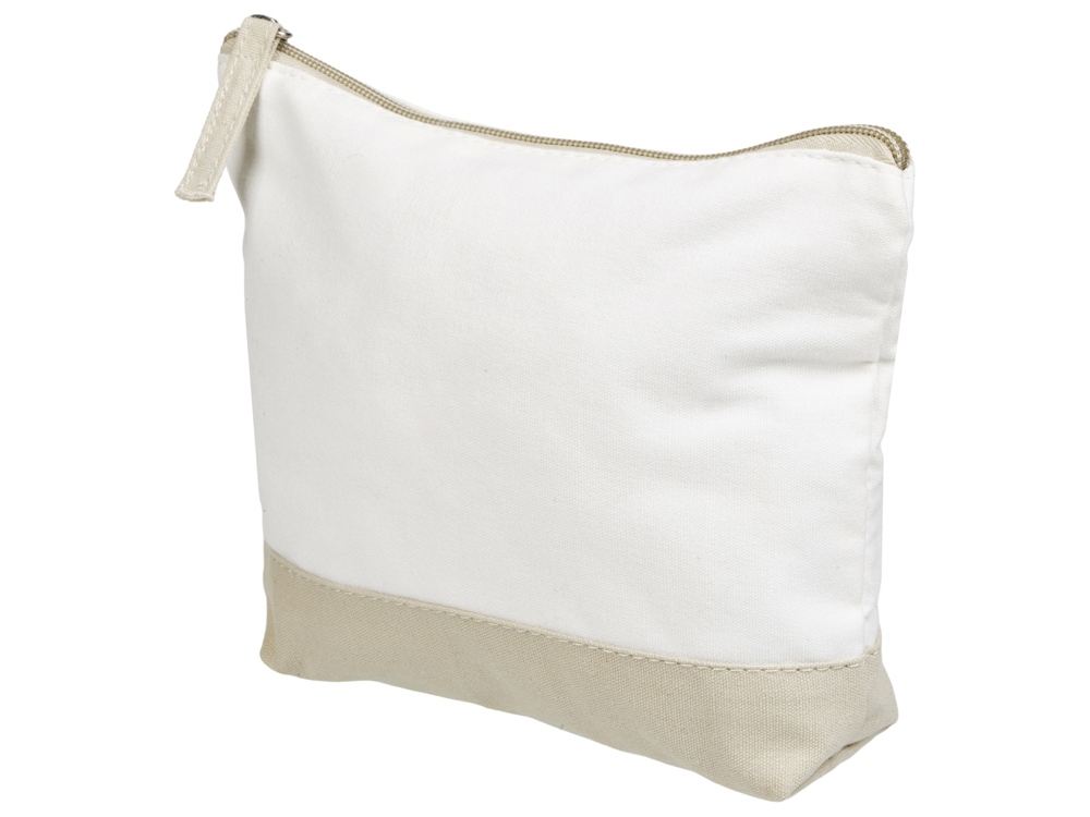 Косметичка хлопковая Cotton, белый/бежевый, белый, бежевый