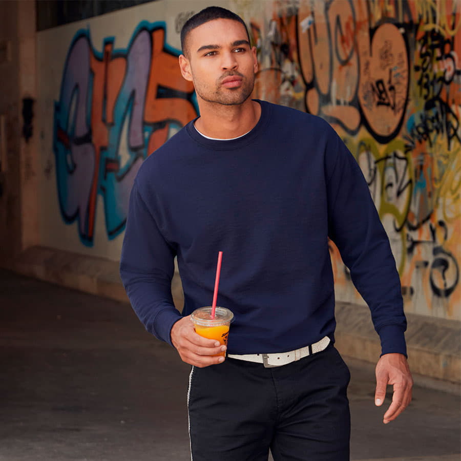 Толстовка мужская без начеса "Lightweight Set-in Sweat", серый, 80% х/б 20% полиэстер, 240 г/м2