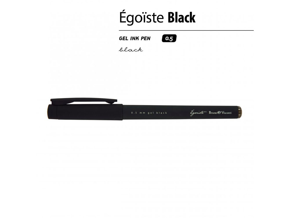 Ручка Egoiste.BLACK гелевая в черном корпусе, 0.5мм, черная, черный