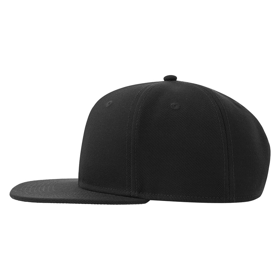 Бейсболка "SNAP BACK-S", 6 клиньев, пластик. застежка, черный, 100% перераб. полиэстер, 300 гр/м2