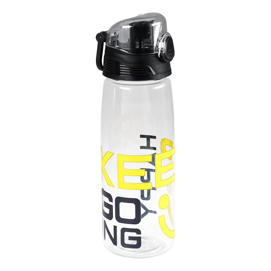 Бутылка для воды FLASK, Круговая УФ печать, 800 мл; 25,2х7,7см, прозрачный, пластик