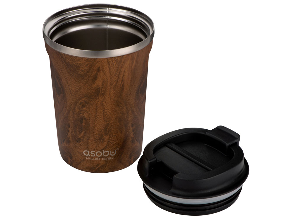 Термокружка CAFe COMPACT, 380 мл, wood, коричневый