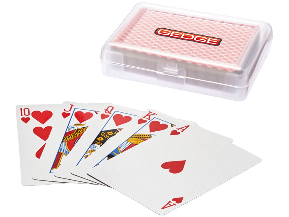 Карточная игра Reno в чехле, прозрачный/красный, прозрачный, красный