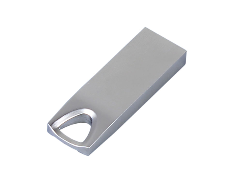 USB 3.0-флешка на 32 Гб с мини чипом, компактный дизайн, стильное отверстие для цепочки, серебристый