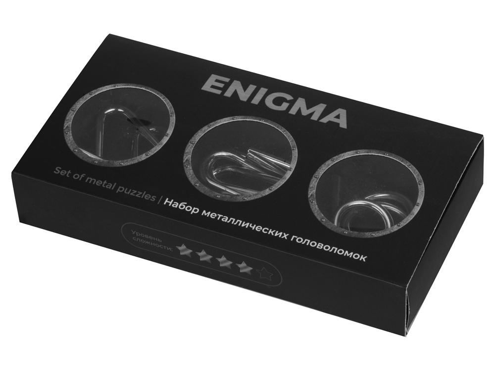 Набор из 3 металлических головоломок в мешочках Enigma (серебристый)