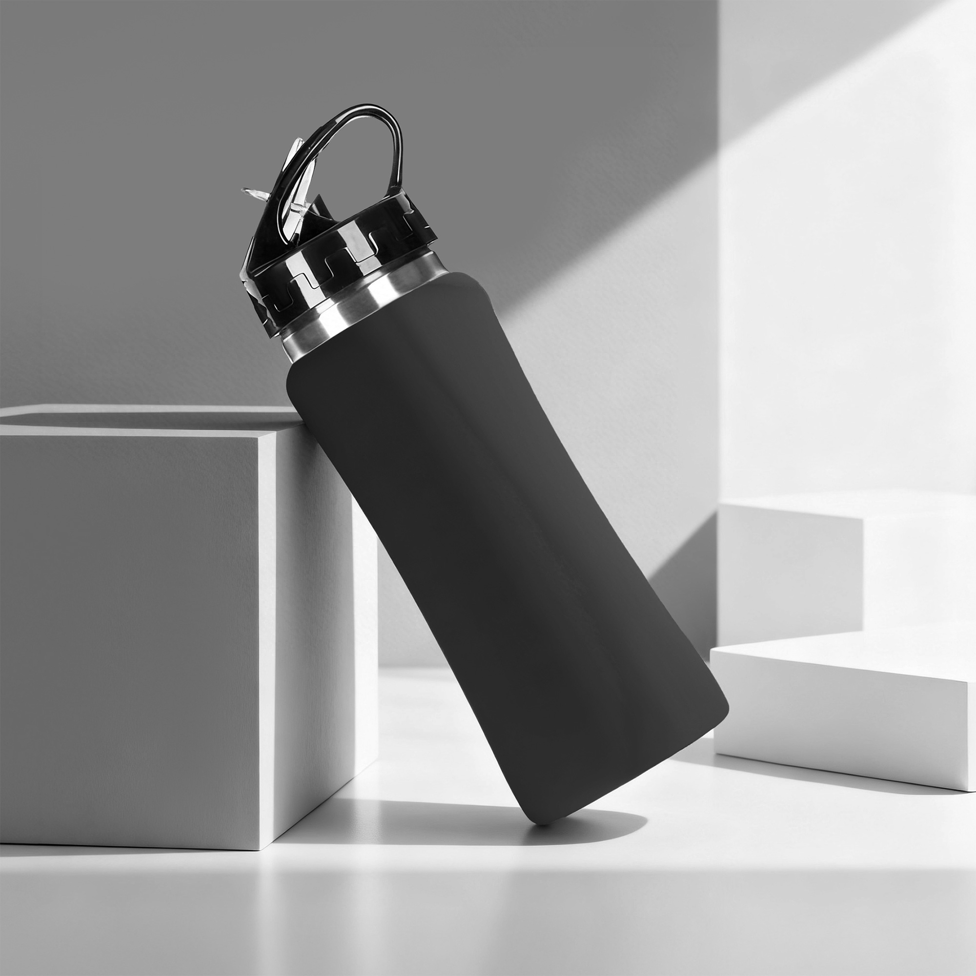 Подарочный набор с бутылкой для воды и повербанком С2, 10000 mAh, черный