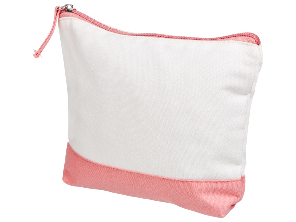 Косметичка хлопковая Cotton, белый/пыльно-розовый, белый, розовый