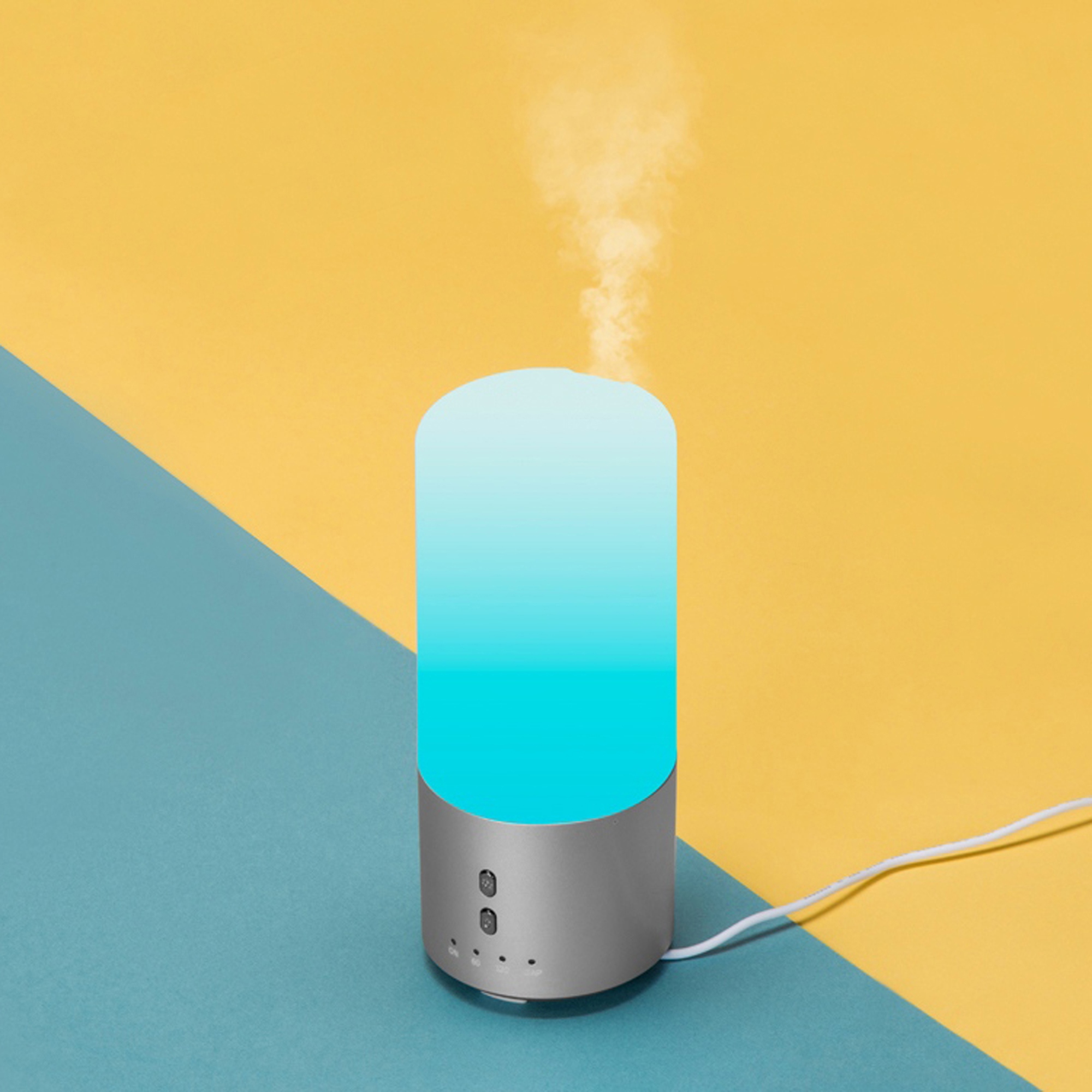 Увлажнитель воздуха с подсветкой Breathe, белый/серебристый