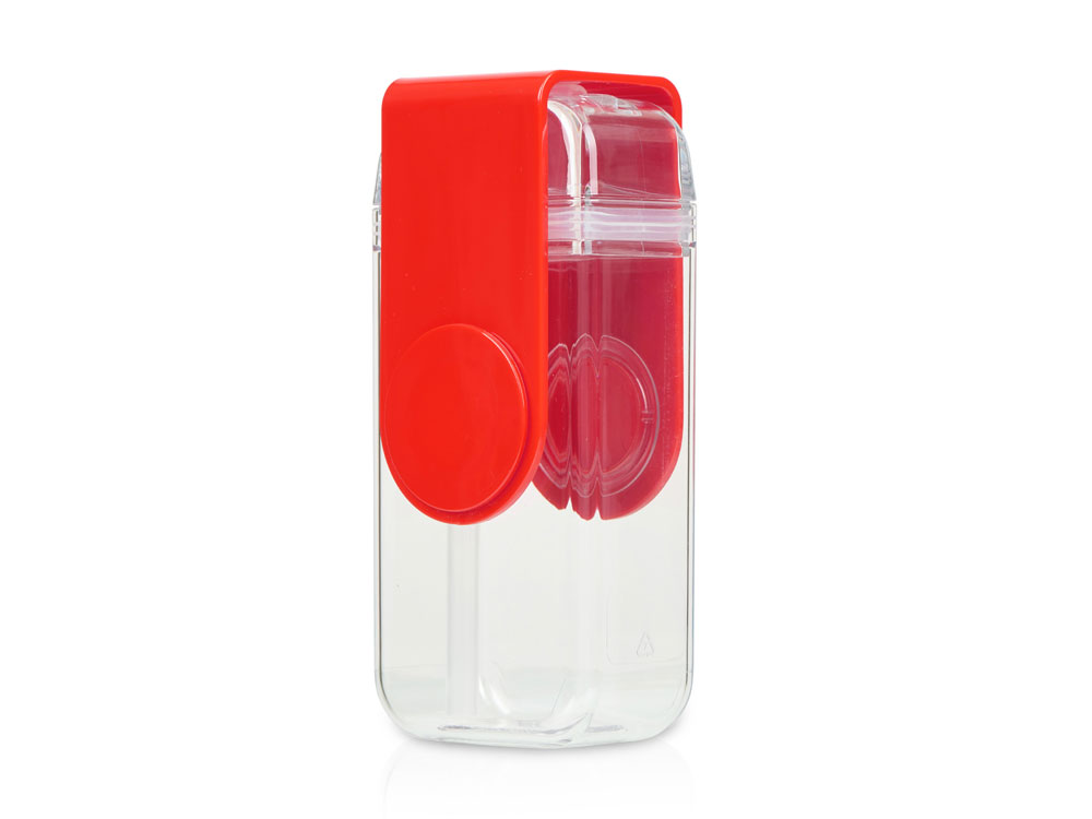 Бутылка для воды JUICY DRINK BOX, красный (Р), прозрачный, красный
