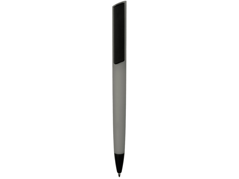 Ручка пластиковая soft-touch шариковая Taper, серый/черный, серый, черный