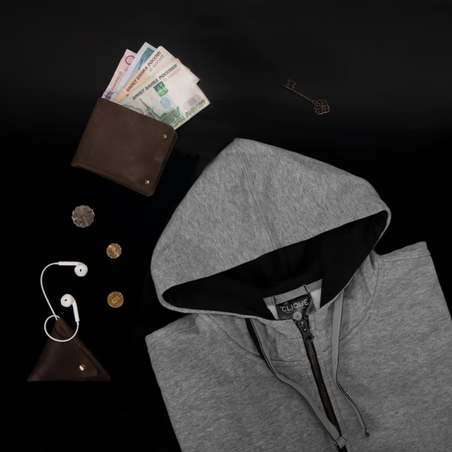 Толстовка мужская Classic Hoody Full Zip, меланж, 85% хлопок, 15% вискоза, 300 грм2