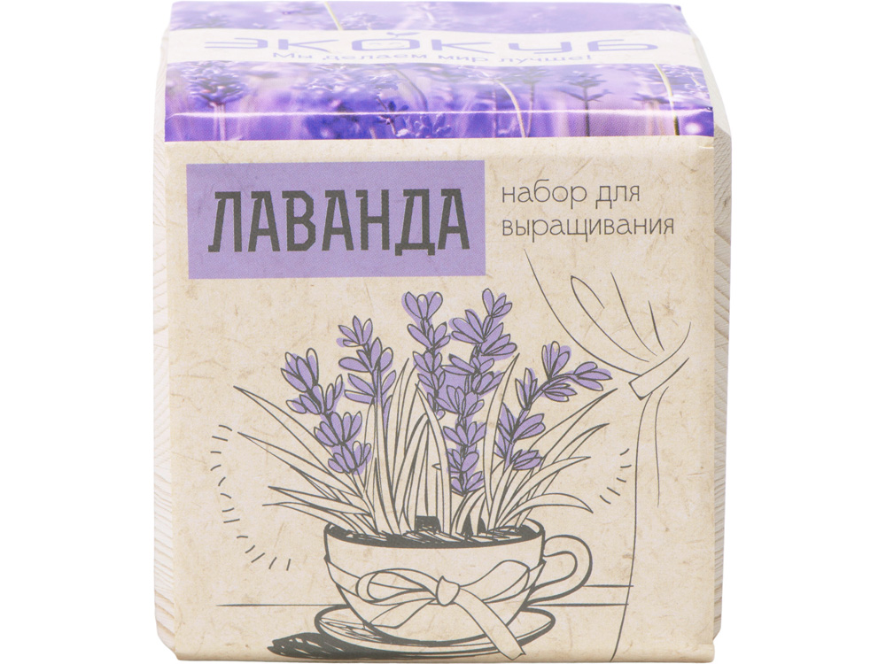 Набор для выращивания Экокуб Classic Лаванда, бежевый