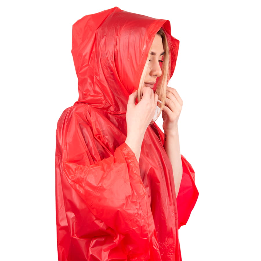 Дождевик "AntiRain"; красный; универсальный размер (в сложенном виде 24х17,5 см.); ПВХ