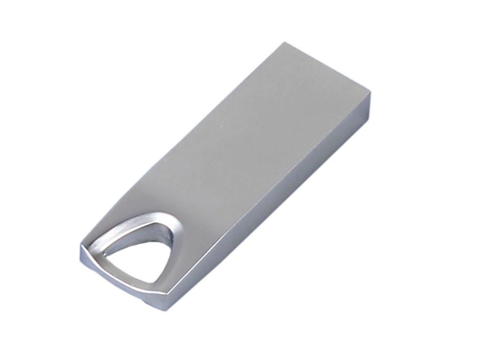 USB 3.0-флешка на 64 Гб с мини чипом, компактный дизайн, стильное отверстие для цепочки, серебристый