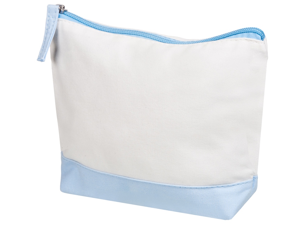 Косметичка хлопковая Cotton, белый/голубой, белый, голубой