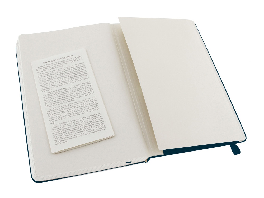 Записная книжка Moleskine Classic (в клетку) в твердой обложке, Large (13х21см), голубой сапфир, синий