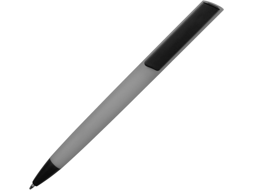 Ручка пластиковая soft-touch шариковая Taper, серый/черный, серый, черный