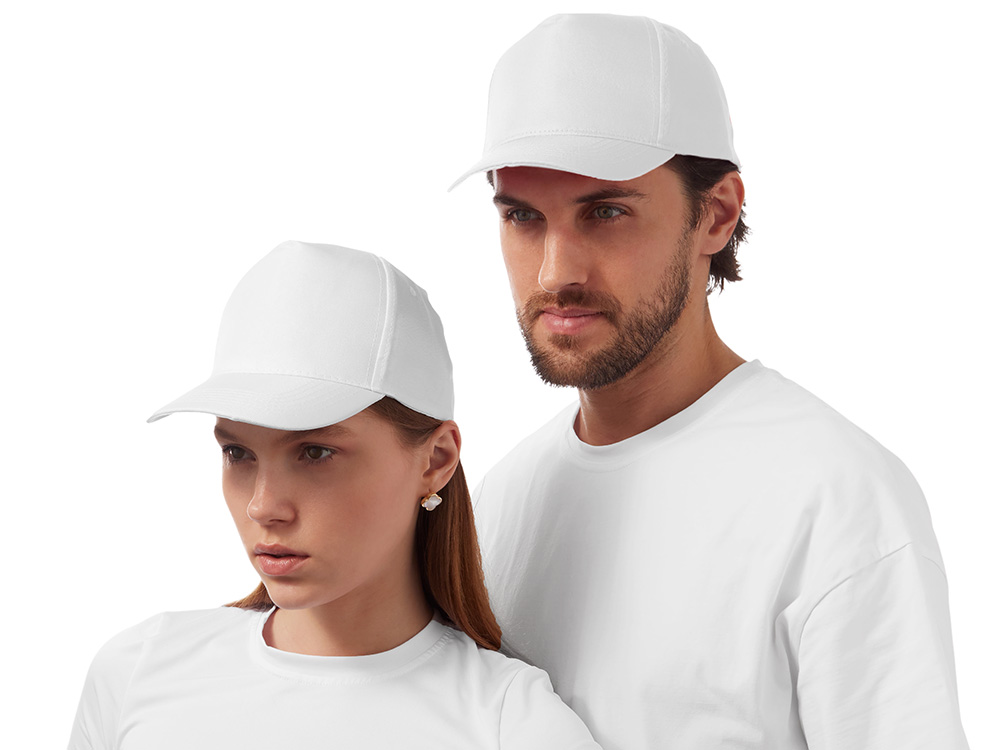 Бейсболка Poly 5-ти панельная 120 гр, белый (P)