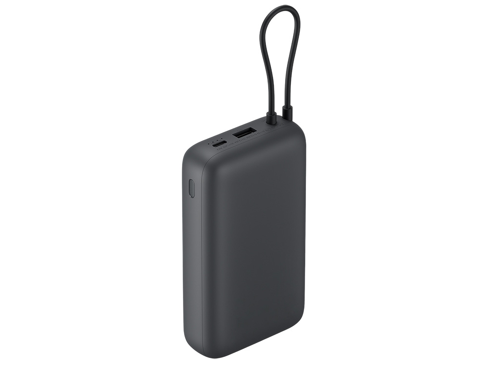 Внешний аккумулятор с встроенным кабелем Xiaomi Power Bank 20000mAh (Integrated Cable) GL Dark Gray, темно-серый