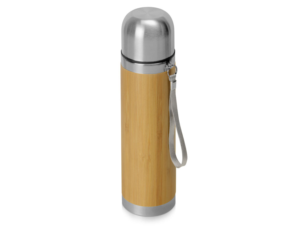 Вакуумный термос из бамбука Ямал Bamboo (натуральный, серебристый)