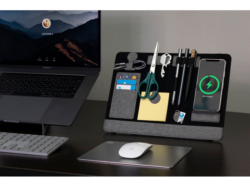 Складная подставка для ноутбука и органайзер для аксессуаров Clipboard Pro (серый)