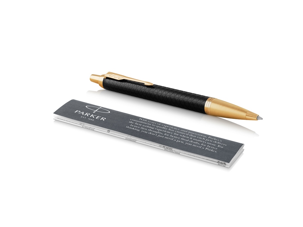 Шариковая ручка Parker IM Premium Black GT, стержень: M, цвет чернил: blue, в подарочной упаковке., черный, золотистый