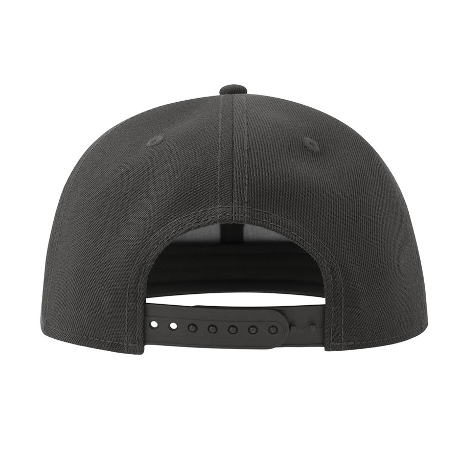 Бейсболка "SNAP BACK-S", 6 клиньев, пластик. застежка, т.серый, 100% перераб. полиэстер, 300 гр/м2