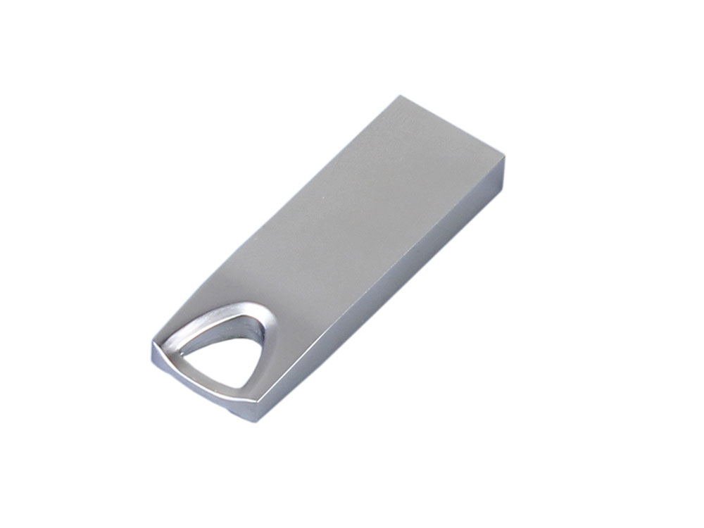 USB 2.0-флешка на 8 Гб с мини чипом, компактный дизайн, стильное отверстие для цепочки, серебристый