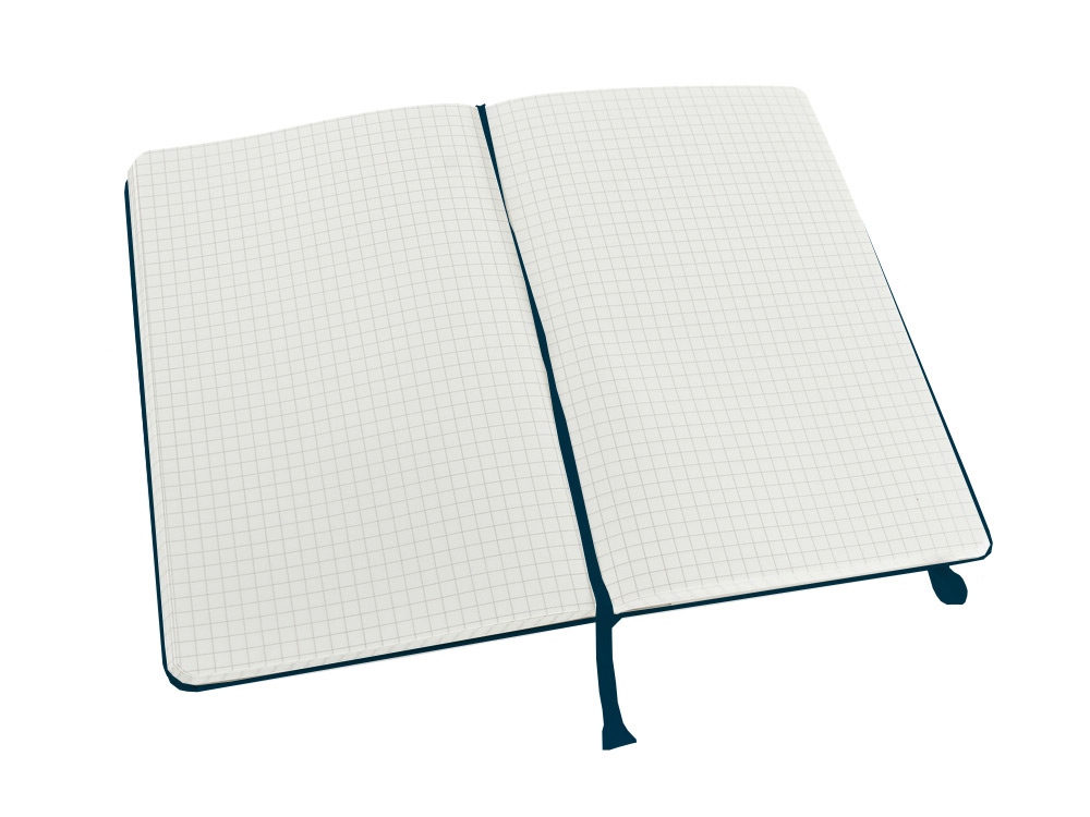 Записная книжка Moleskine Classic (в клетку) в твердой обложке, Large (13х21см), голубой сапфир, синий