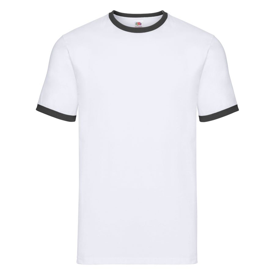 Футболка "Ringer T", белый с черным_2XL, 100% хлопок, 160 г/м2