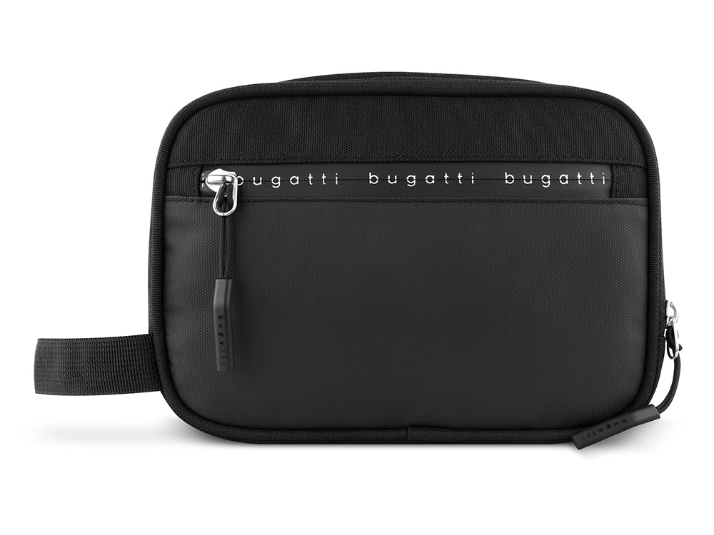 Несессер BUGATTI БЛАНК ОБЛЕГЧЕННАЯ | BLANC DELIGHT, чёрный, нейлон RPET600D/тарпаулин/полиэстер, 22х10х16 см