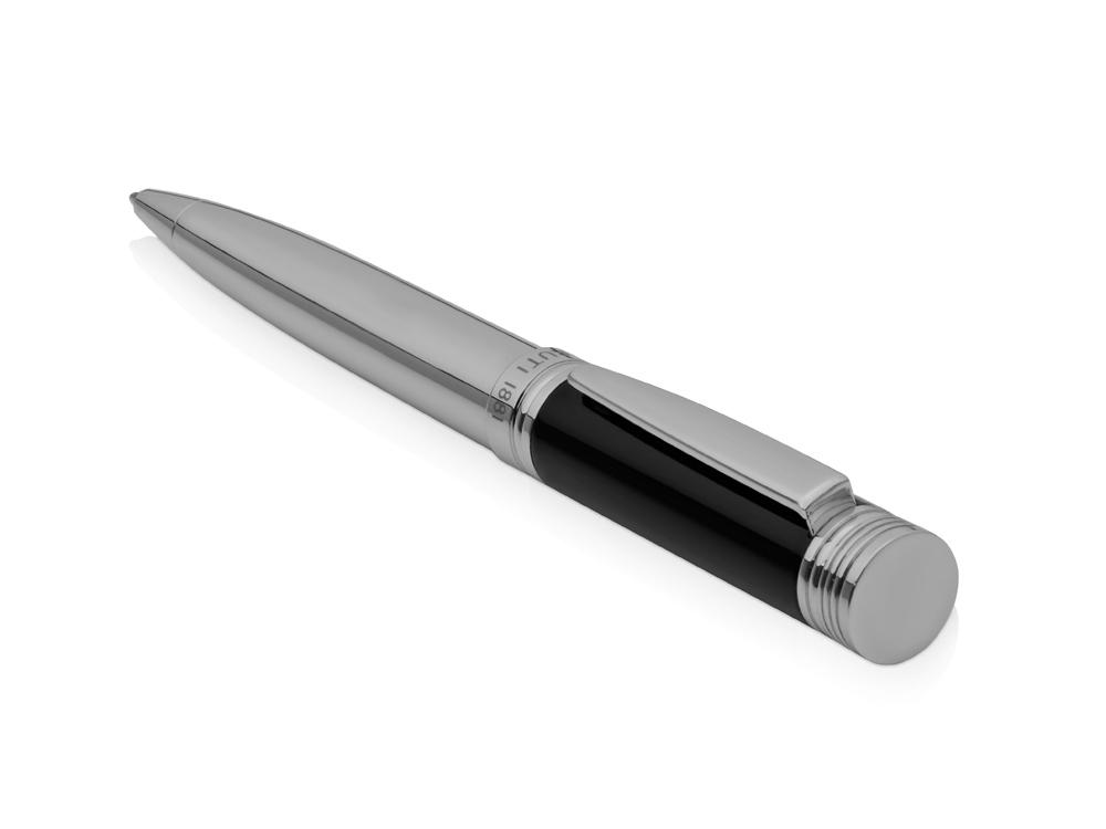 Шариковая авторучка Zoom Classic Black. Cerruti 1881, серебристый, черный