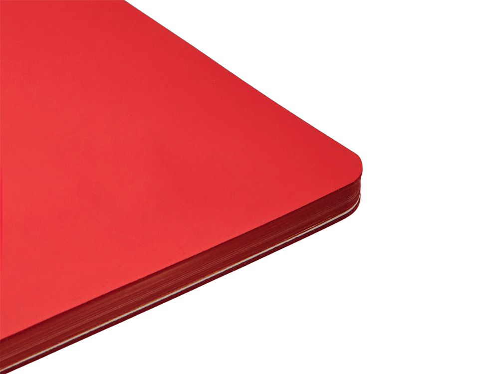 Блокнот Одри А5 на сшивке в гибкой обложке софт-тач, красный