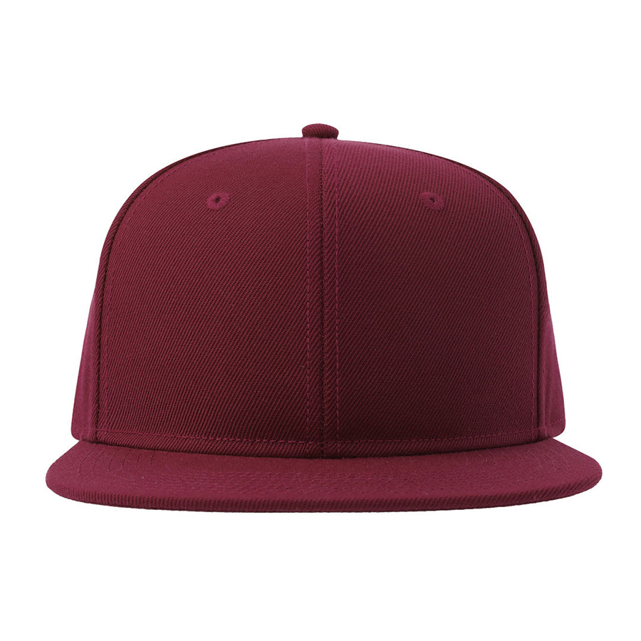 Бейсболка "SNAP BACK-S", 6 клиньев, пластик. застежка, т.красный, 100% перераб. полиэстер, 300 гр/м2