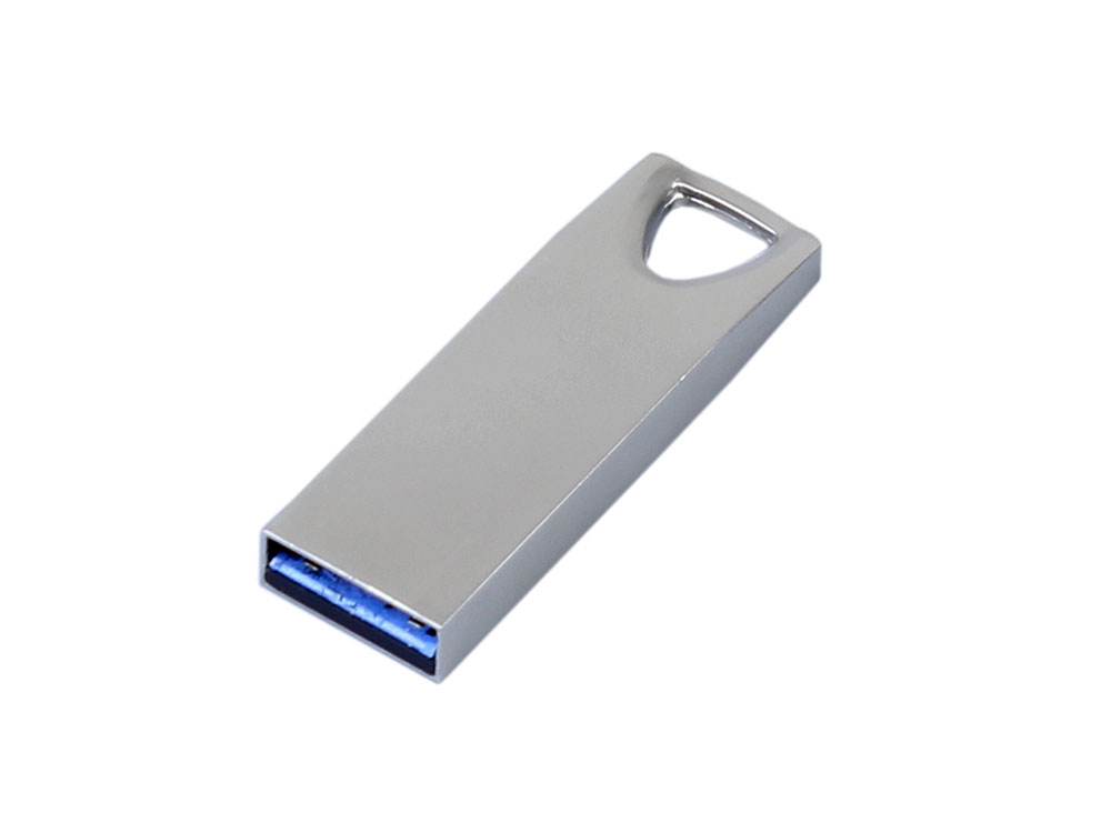 USB 2.0-флешка на 8 Гб с мини чипом, компактный дизайн, стильное отверстие для цепочки, серебристый