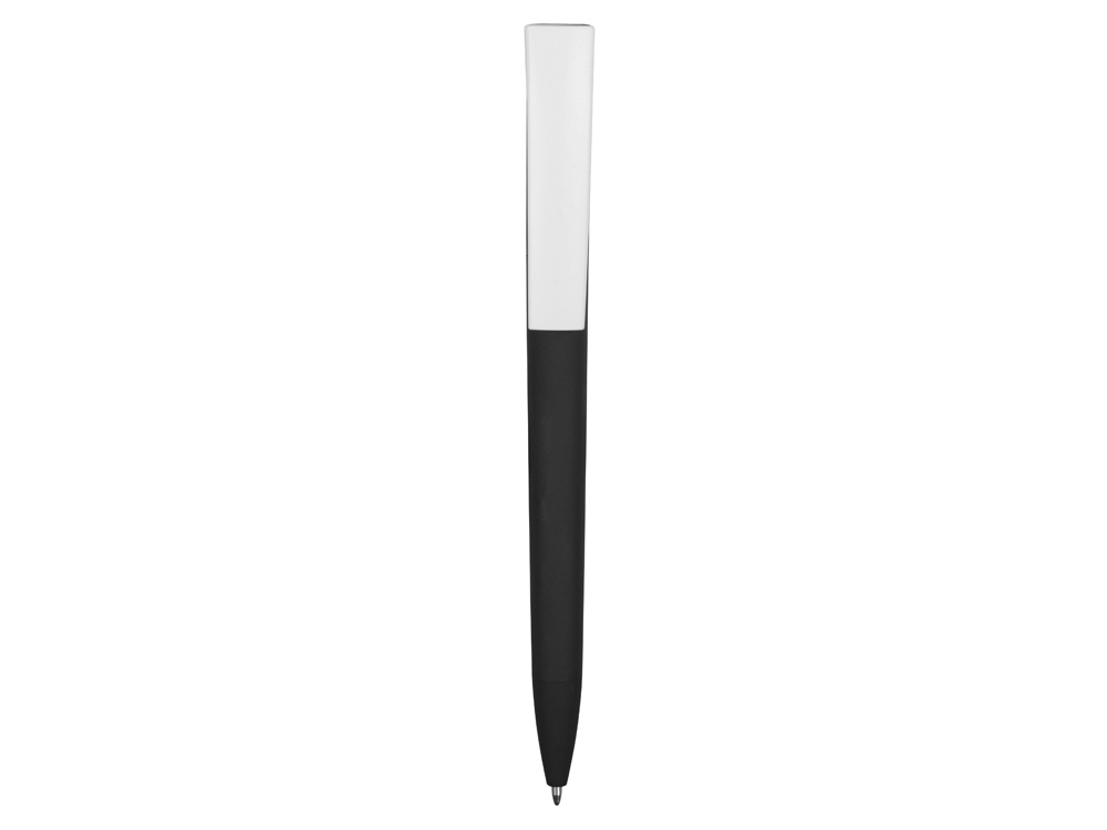 Ручка пластиковая soft-touch шариковая Zorro, черный/белый, черный, белый