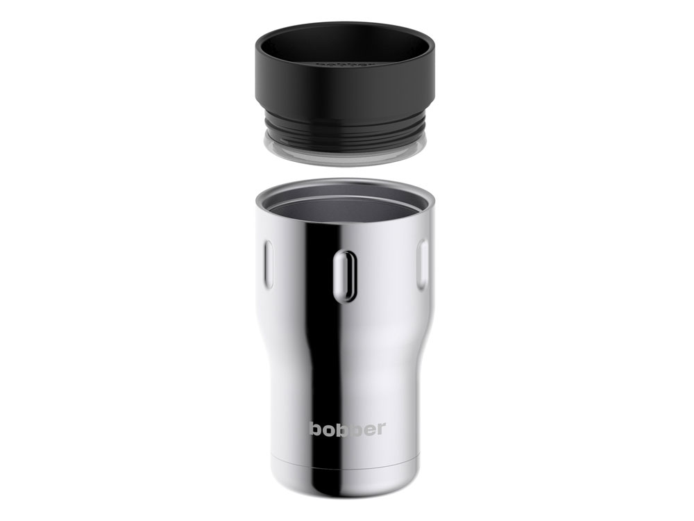 Термос питьевой, вакуумный, бытовой, тм bobber. Объем 0,35 литра. Артикул Tumbler-350 Glossy, серебристый