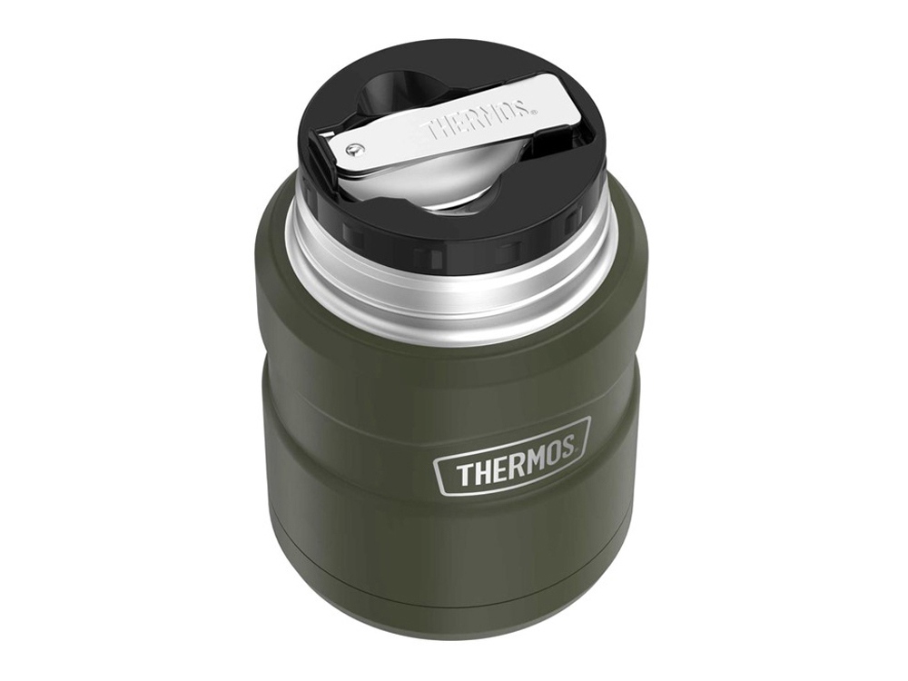 Термос из нерж. стали с ложкой тм THERMOS SK3000 MAG 0,47L, темно-зеленый