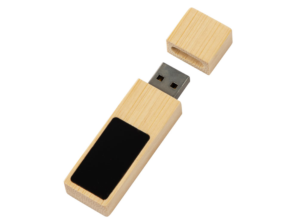 USB 2.0- флешка на 32 Гб c подсветкой логотипа Bamboo LED (натуральный)