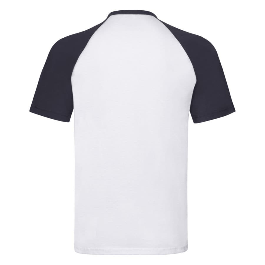 Футболка "Short Sleeve Baseball T", белый с глубоким темно-синим, 100% х/б, 160 г/м2