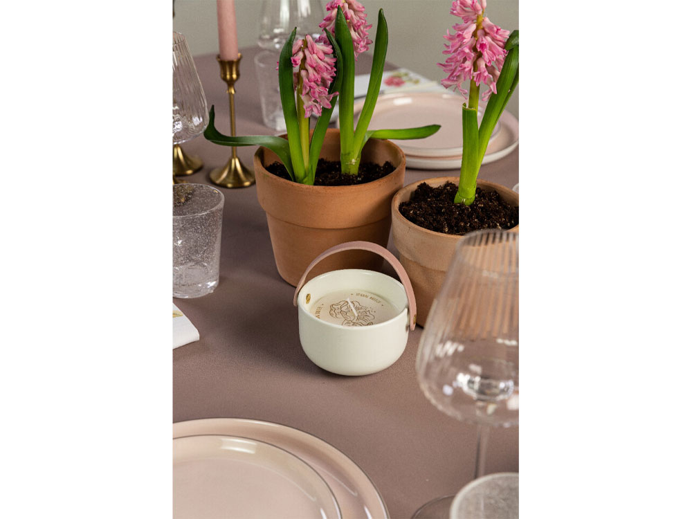 Свеча Valerie Concept с крышкой CNDL 5 PINK, белый/розовый, белый, розовый