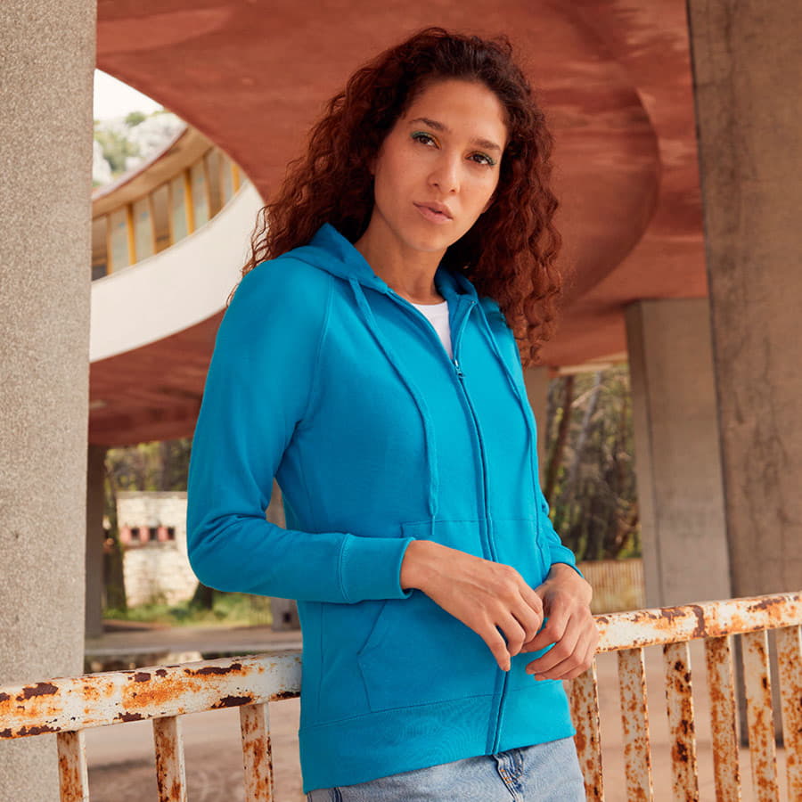 Толстовка без начеса "Ladies Lightweight Hooded Sweat", красный, 80% х/б 20% полиэстер, 240 г/м2