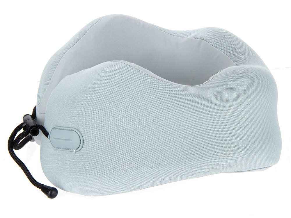 Подушка для путешествий с эффектом памяти Memo Pillow PRO M/L English Blue, голубой, серый